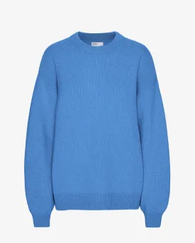 Oversized Merino Wool Crew - Pacific Blue