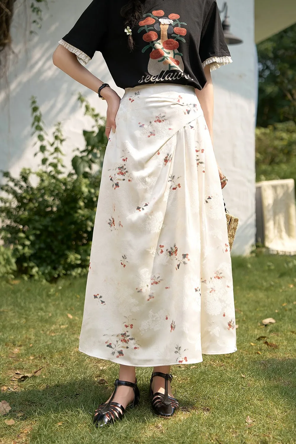 Printing Floral Maxi Skirt for Women