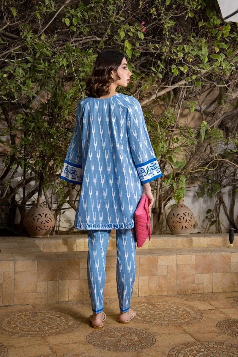 Shehrnaz - Light Blue Cotton Tunic - SHK-1058