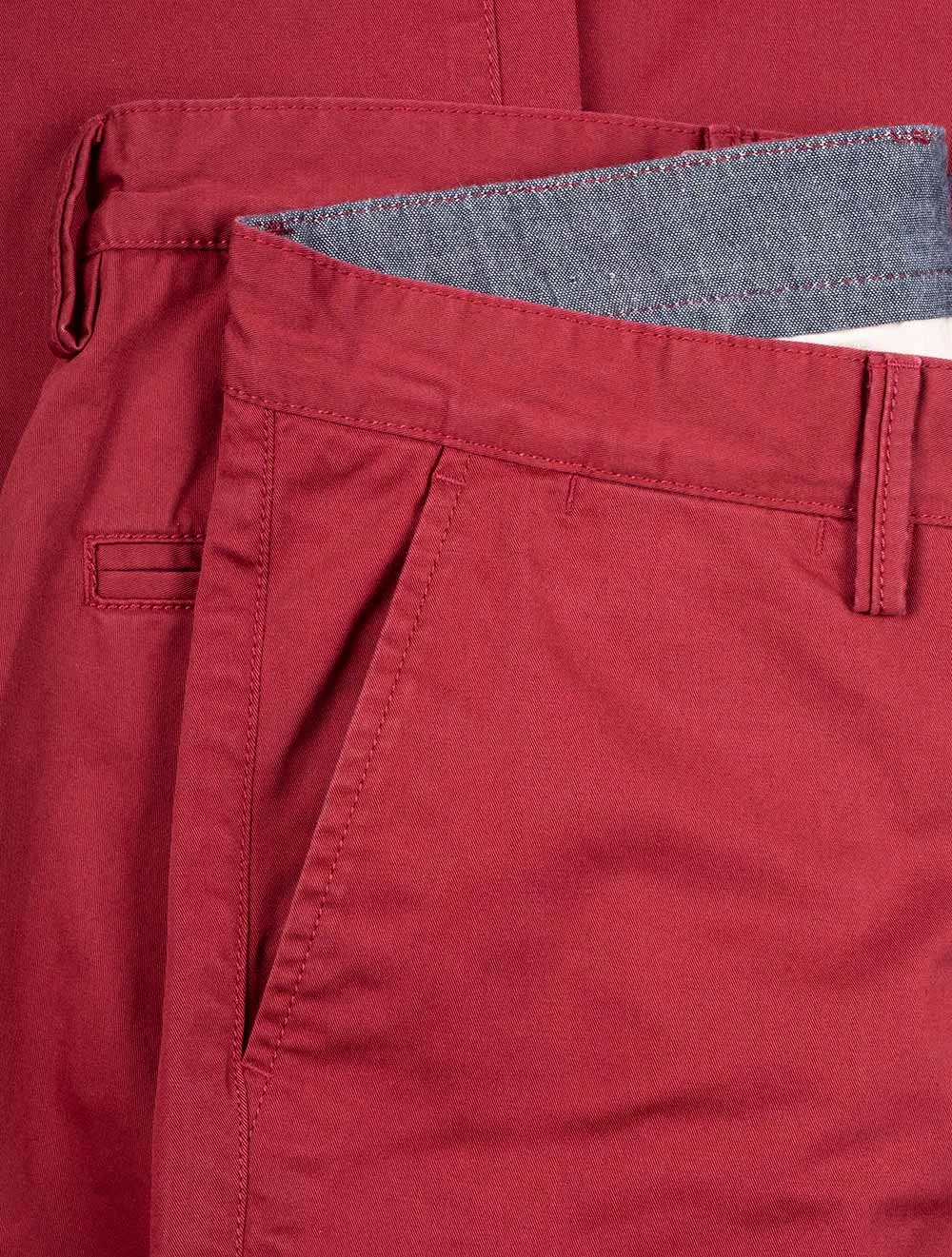 Slim Fit Twill Chinos Mahogany Red