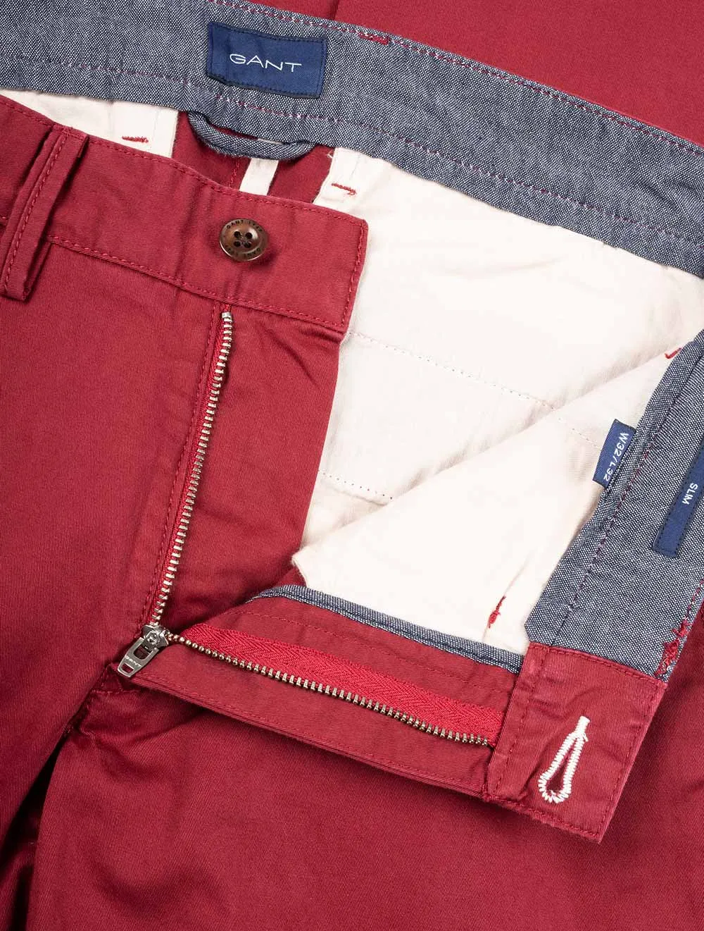 Slim Fit Twill Chinos Mahogany Red