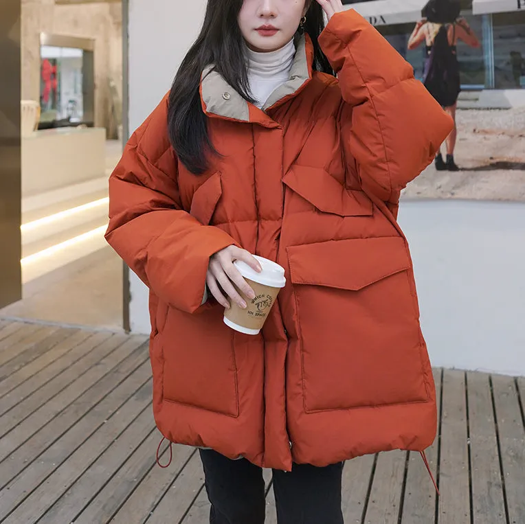 Stand Collar Quilted Puffer Jacket