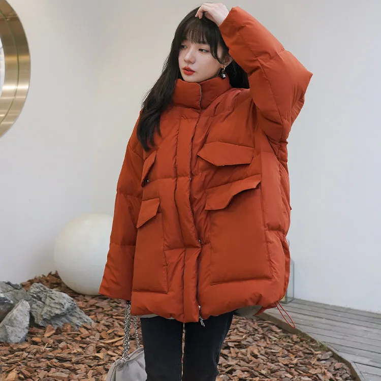 Stand Collar Quilted Puffer Jacket