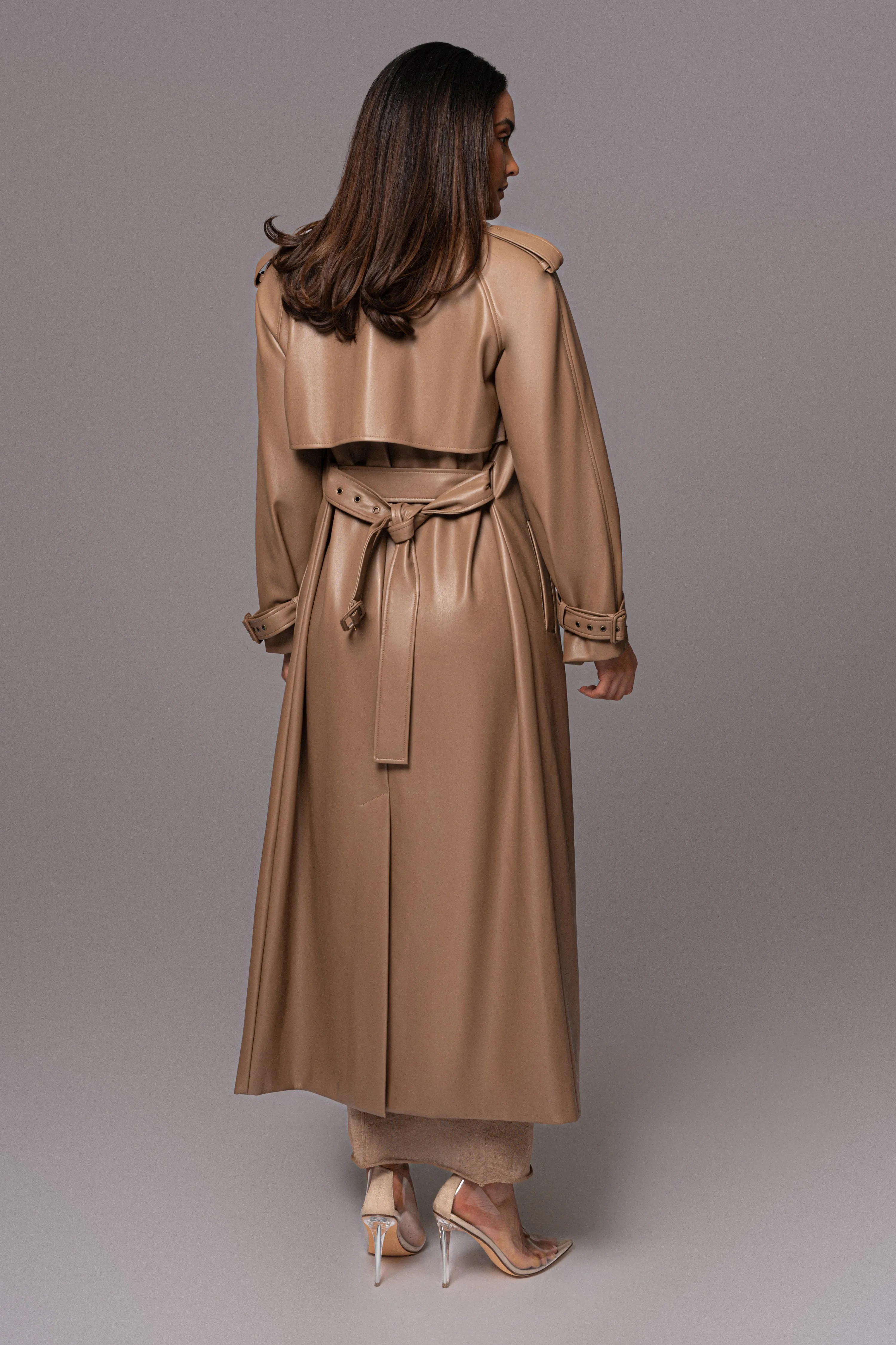 Tan Odin Faux Leather Coat