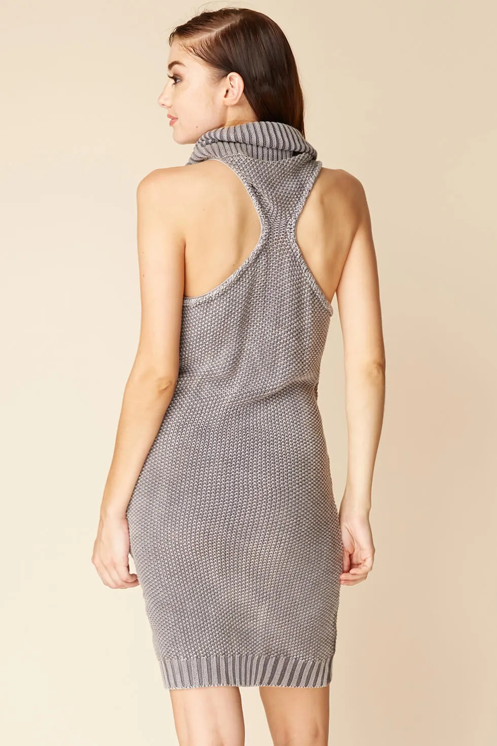 Tenley Bodycon Sweater Dress Grey