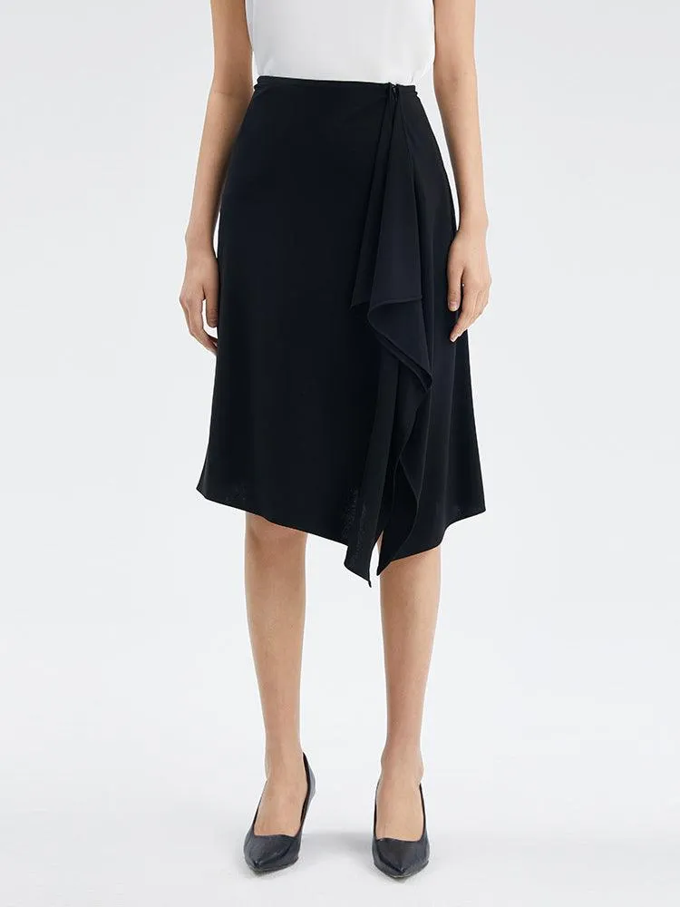 Triacetate A-line Knit Skirt