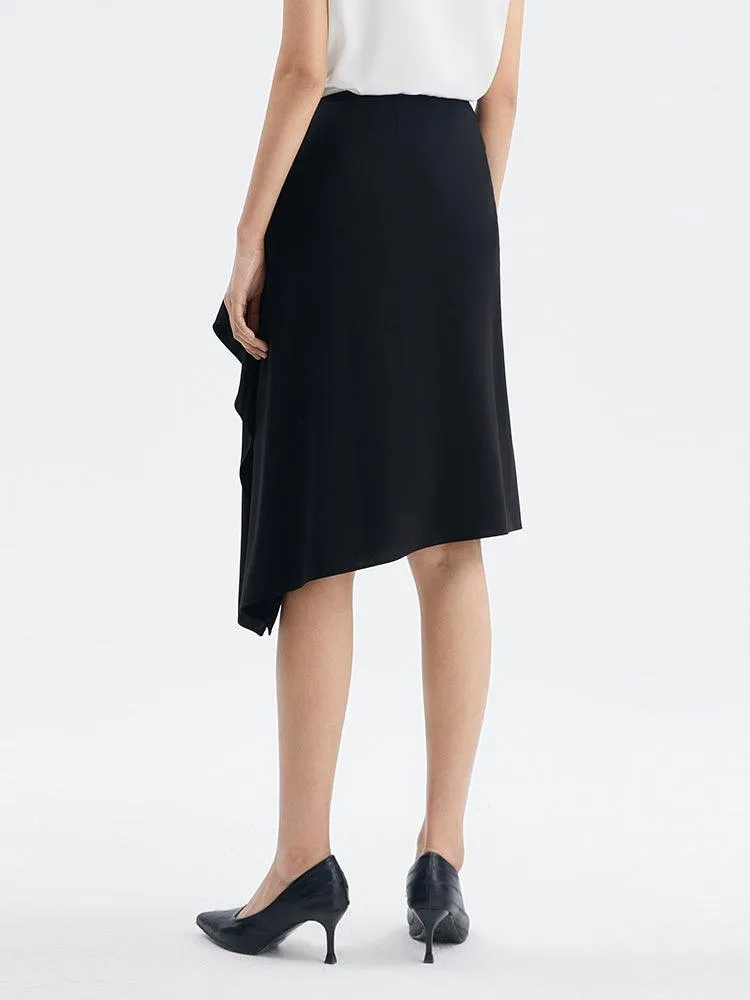 Triacetate A-line Knit Skirt