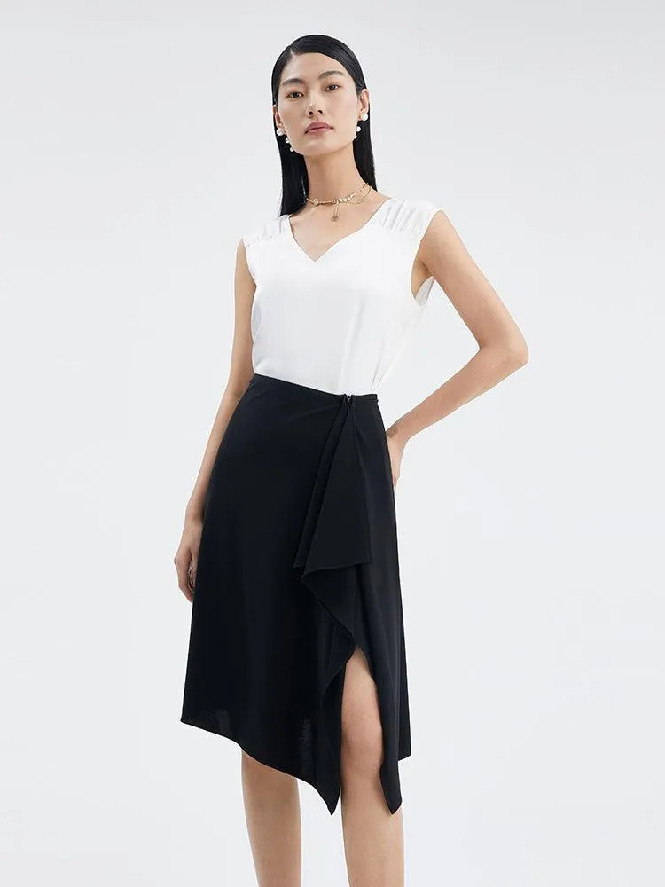 Triacetate A-line Knit Skirt