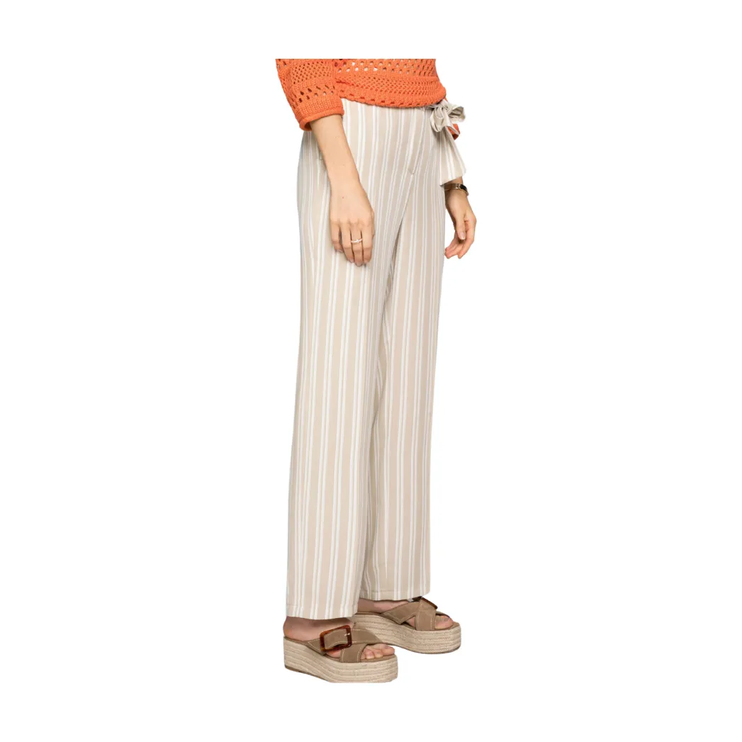 Wide Leg Striped Trousers