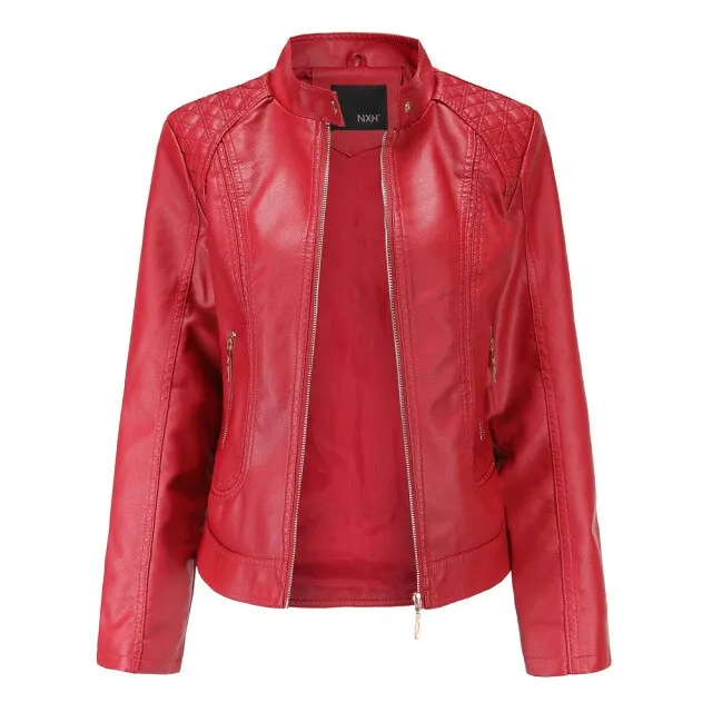 Women's Faux Biker Leather Motorcycle