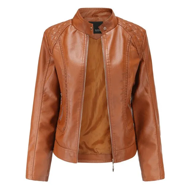 Women's Faux Biker Leather Motorcycle